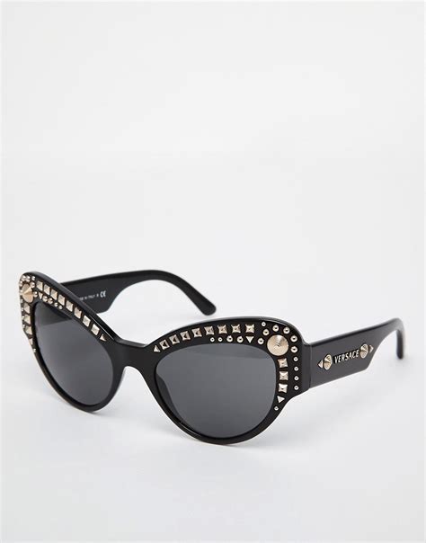 versace metal cat eye sunglasses|More.